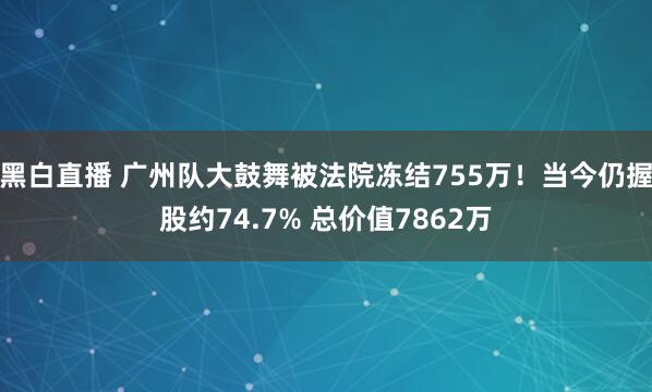 黑白直播 广州队大鼓舞被法院冻结755万!当今仍握股约74.7% 总价值7862万