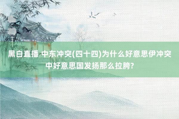 黑白直播 中东冲突(四十四)为什么好意思伊冲突中好意思国发扬那么拉胯?