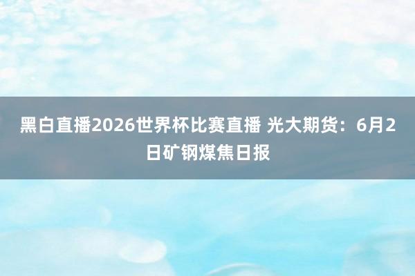 黑白直播2026世界杯比赛直播 光大期货:6月2日矿钢煤焦日报