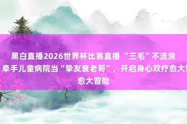 黑白直播2026世界杯比赛直播 “三毛”不流浪了!牵手儿童病院当“挚友衰老哥”,开启身心双疗愈大冒险
