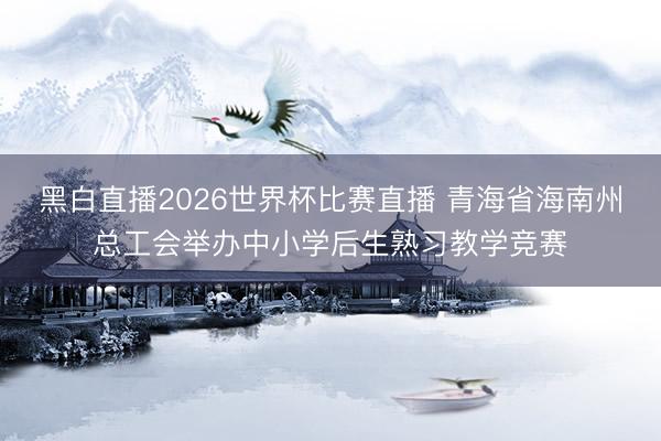 黑白直播2026世界杯比赛直播 青海省海南州总工会举办中小学后生熟习教学竞赛